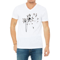 Dog Flower Fly Dandelion Boston Terrier Gifts Dog V-neck Tee | Artistshot