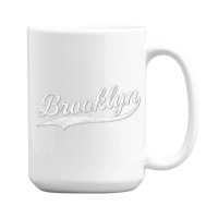 Brooklyn New York Retro Vintage Sports Script Curs 15 Oz Coffee Mug | Artistshot