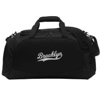 Brooklyn New York Retro Vintage Sports Script Curs Active Duffel | Artistshot