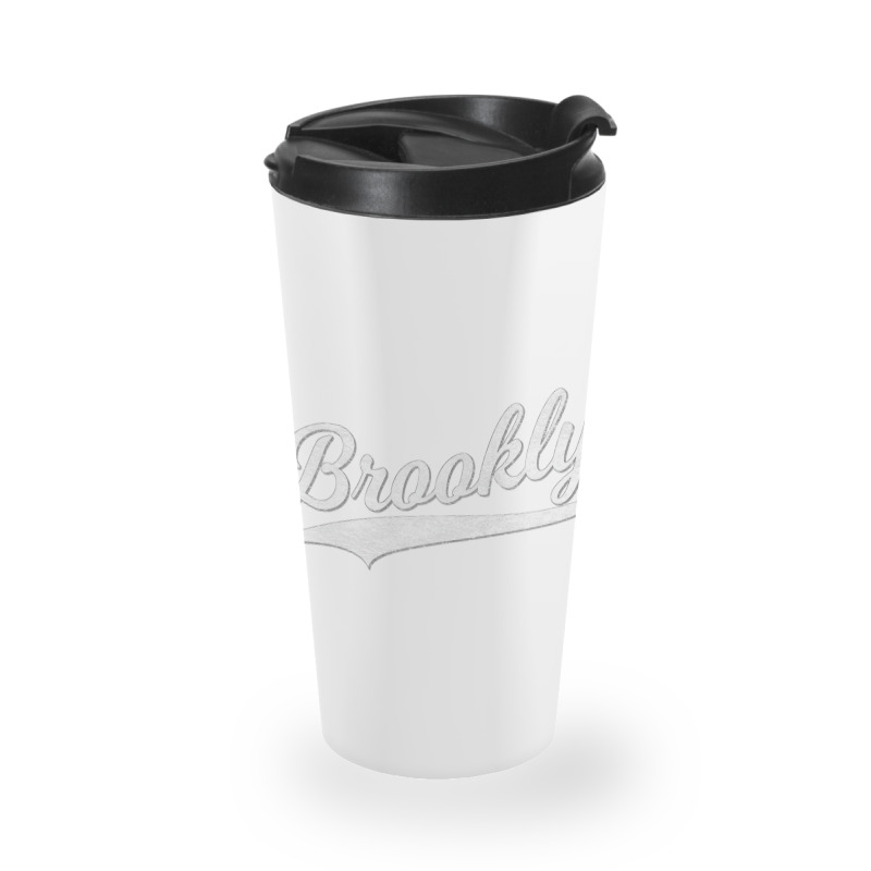 Brooklyn New York Retro Vintage Sports Script Curs Travel Mug | Artistshot