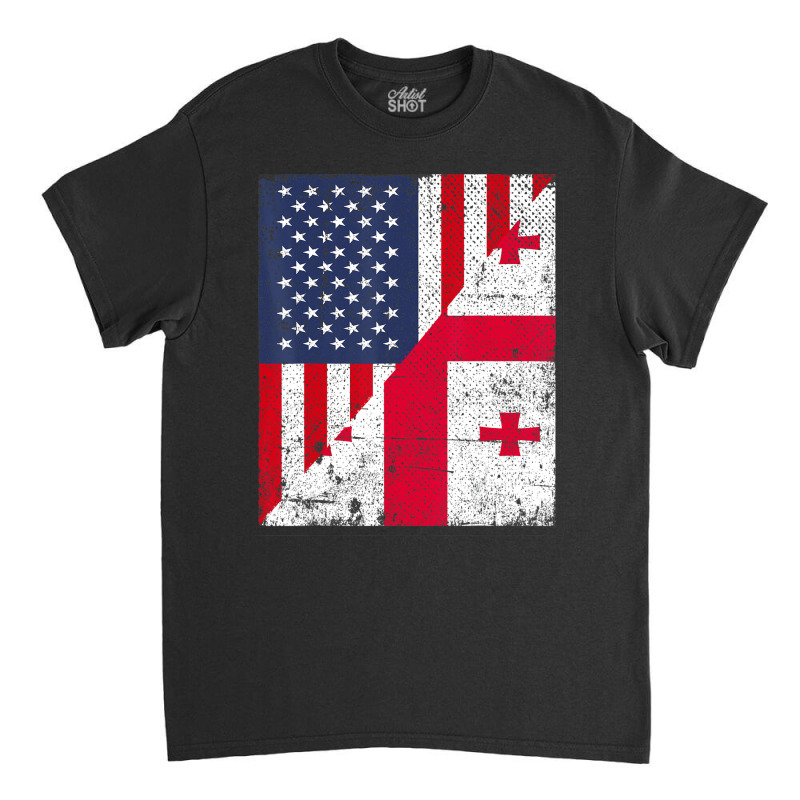 Half Usa Flag Half Georgia Flag   American Georgia Classic T-shirt by fiddolamuf | Artistshot