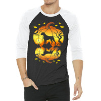 Boxer Dog Water Reflection In A Pumpkin Halloween  3/4 Sleeve Shirt | Artistshot