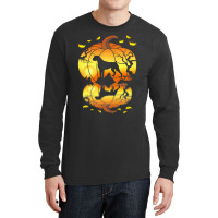 Boxer Dog Water Reflection In A Pumpkin Halloween  Long Sleeve Shirts | Artistshot