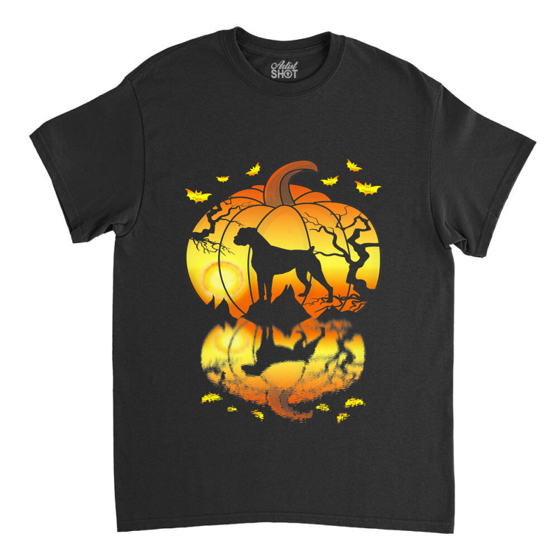 Boxer Dog Water Reflection In A Pumpkin Halloween  Classic T-shirt | Artistshot