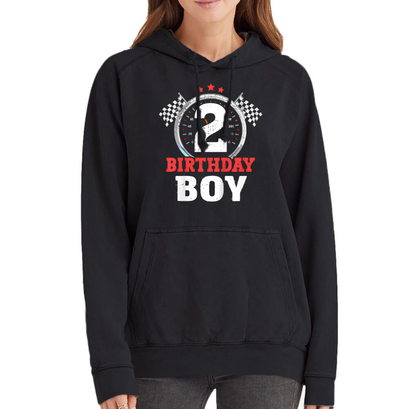 Kids Birthday Boy 2 Two Race Car 2nd Birthday Raci Vintage Hoodie | Artistshot