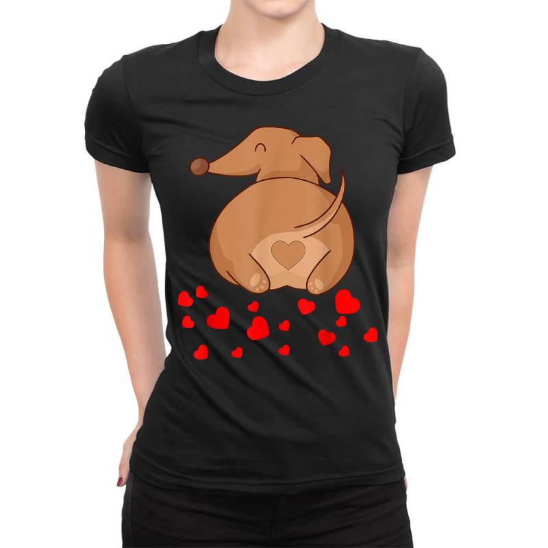 Dachshund Weenie Dog Lover Valentines Day Gift For Women T Shirt Ladies Fitted T-Shirt by men.adam | Artistshot