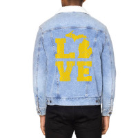 Michigan Love Mi Vintage Sweatshirt Unisex Sherpa-lined Denim Jacket | Artistshot