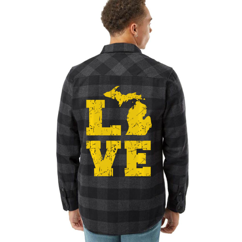 Michigan Love Mi Vintage Sweatshirt Flannel Shirt | Artistshot