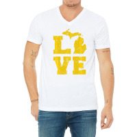 Michigan Love Mi Vintage Sweatshirt V-neck Tee | Artistshot