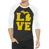 Michigan Love Mi Vintage Sweatshirt 3/4 Sleeve Shirt | Artistshot