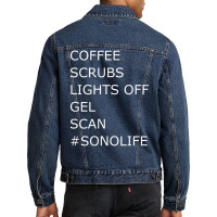 Coffee Scrubs Lights Gel Scan Ultrasound Sonograph Men Denim Jacket | Artistshot