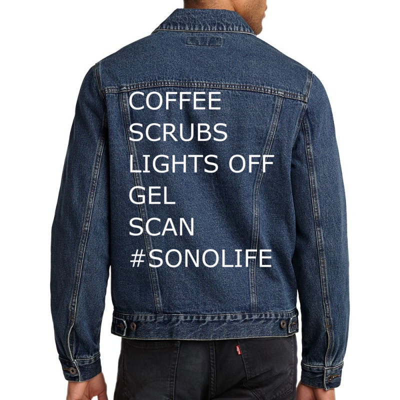 Coffee Scrubs Lights Gel Scan Ultrasound Sonograph Men Denim Jacket by chomibe | Artistshot