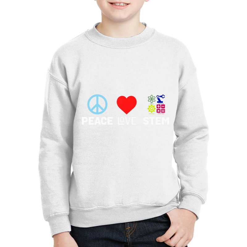 Peace Love Stem Science Technology Engineering Mat Youth Sweatshirt | Artistshot