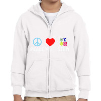 Peace Love Stem Science Technology Engineering Mat Youth Zipper Hoodie | Artistshot