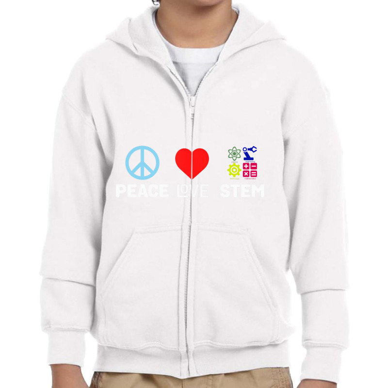 Peace Love Stem Science Technology Engineering Mat Youth Zipper Hoodie | Artistshot