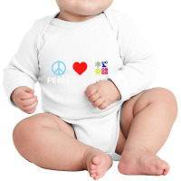 Peace Love Stem Science Technology Engineering Mat Long Sleeve Baby Bodysuit | Artistshot