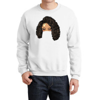 Afro Messy Bun Light Skin Natural Hair Crewneck Sweatshirt | Artistshot