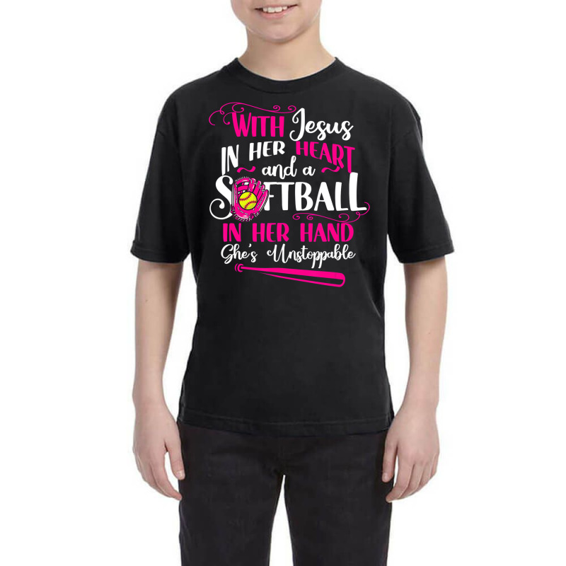 Jesus In Her Heart Softball Hand Funny Pitcher For Youth Tee by krumsiek | Artistshot