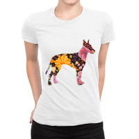 Floral Flower Vintage Retro Manchester Terrier Lov Ladies Fitted T-shirt | Artistshot