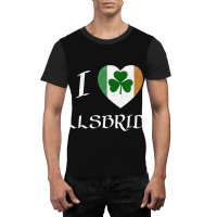 I Love Ballsbridge Ireland Flag Heart Shamrock Graphic T-shirt | Artistshot