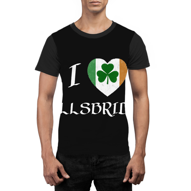 I Love Ballsbridge Ireland Flag Heart Shamrock Graphic T-shirt | Artistshot