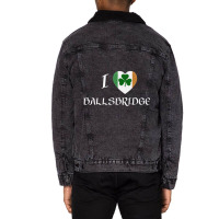 I Love Ballsbridge Ireland Flag Heart Shamrock Unisex Sherpa-lined Denim Jacket | Artistshot