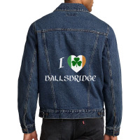 I Love Ballsbridge Ireland Flag Heart Shamrock Men Denim Jacket | Artistshot