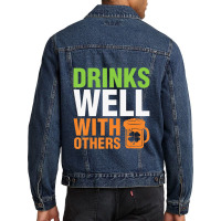 Irish Beer Drink Shamrock Happy Saint Patrick Men Denim Jacket | Artistshot