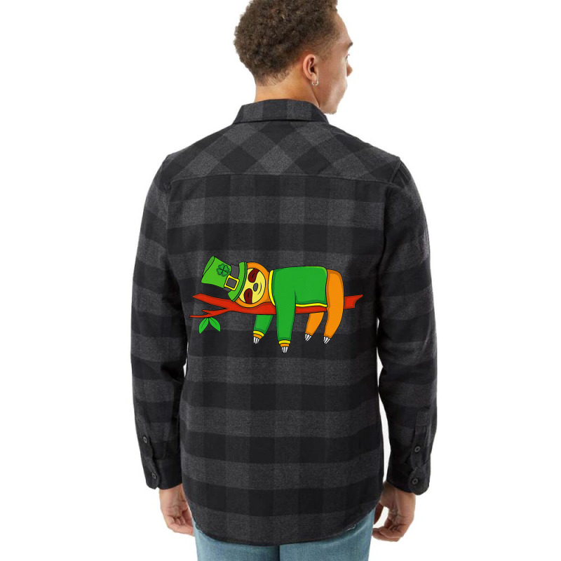 Leprechaun Sloth St Patricks Day Irish Shamrock Flannel Shirt | Artistshot