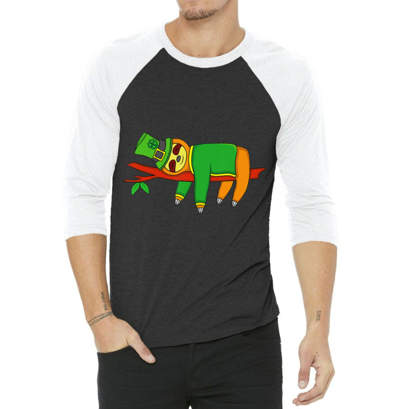 Leprechaun Sloth St Patricks Day Irish Shamrock 3/4 Sleeve Shirt | Artistshot