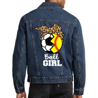 Ball Girl Funny Soccer Softball Player T Shirt Men Denim Jacket | Artistshot