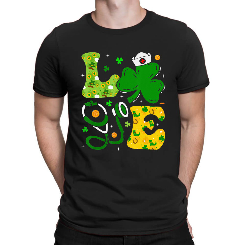 Funny Irish Nurse St Patrick's Day Shamrock Love T-shirt | Artistshot