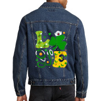 Funny Irish Nurse St Patrick's Day Shamrock Love Men Denim Jacket | Artistshot