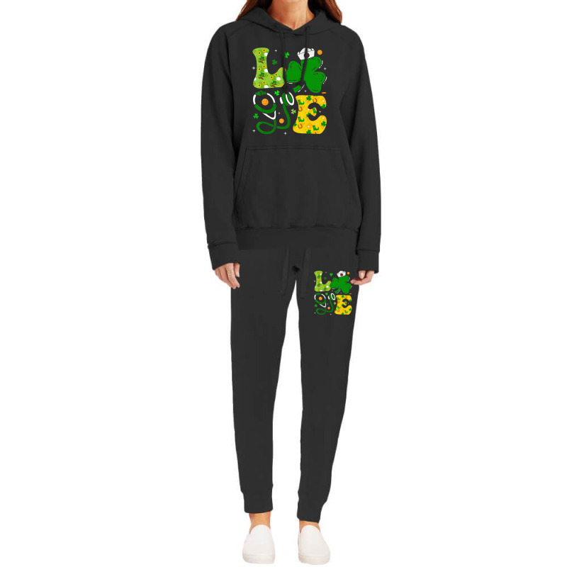 Funny Irish Nurse St Patrick's Day Shamrock Love Hoodie & Jogger Set | Artistshot