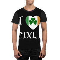 I Love Leixlip Ireland Eire Flag Heart Shamrock Graphic T-shirt | Artistshot