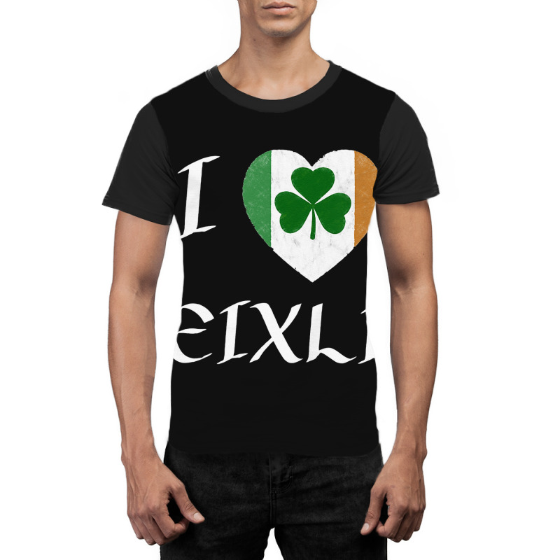 I Love Leixlip Ireland Eire Flag Heart Shamrock Graphic T-shirt | Artistshot