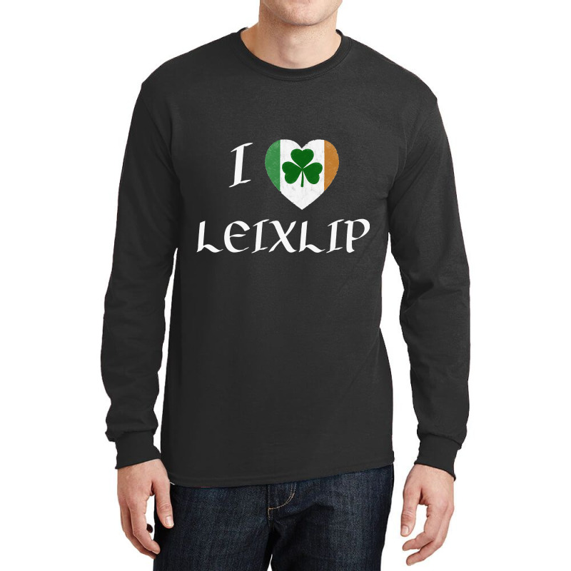 I Love Leixlip Ireland Eire Flag Heart Shamrock Long Sleeve Shirts | Artistshot