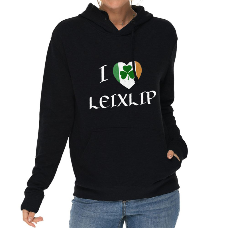 I Love Leixlip Ireland Eire Flag Heart Shamrock Lightweight Hoodie | Artistshot