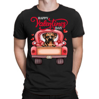 Boxer Red Truck Happy Valentines Day Boxer Dog Hea T-shirt | Artistshot