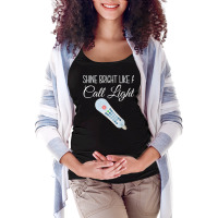 Shines Bright Like Call Light Funny Nurse Aide Er Maternity Scoop Neck T-shirt | Artistshot