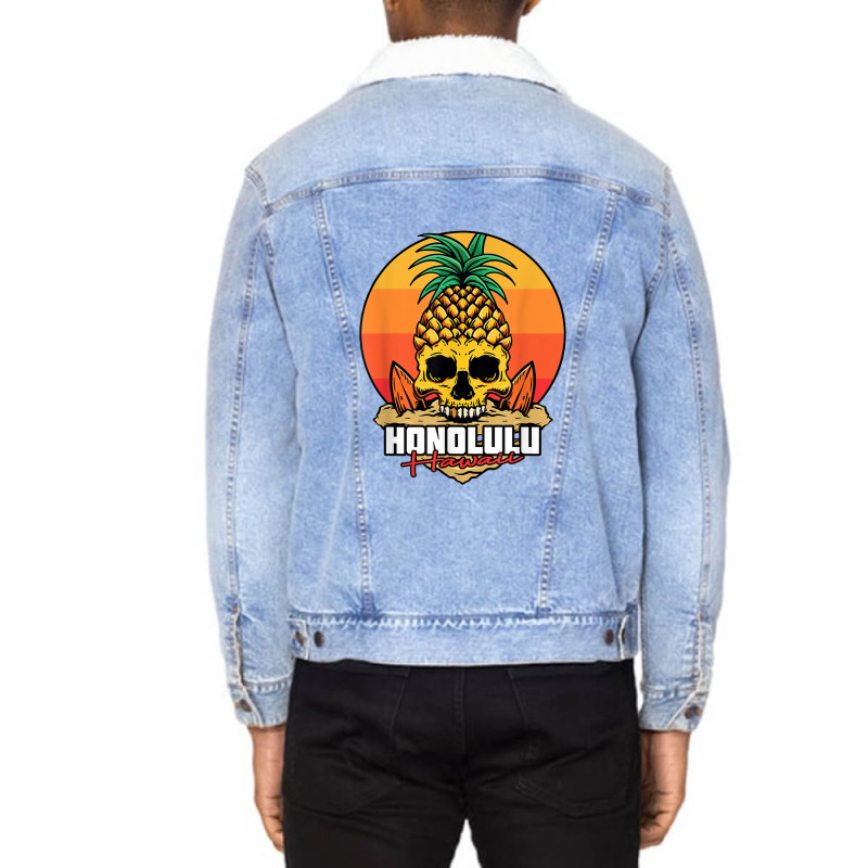 Hawaii Surfer I Honolulu Surf I Honolulu Hawaii Unisex Sherpa-lined Denim Jacket | Artistshot