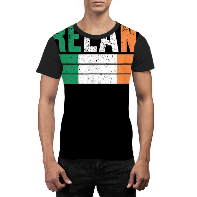 Vintage Ireland Flag Irish St Patrick Day Mens Wom Graphic T-shirt | Artistshot