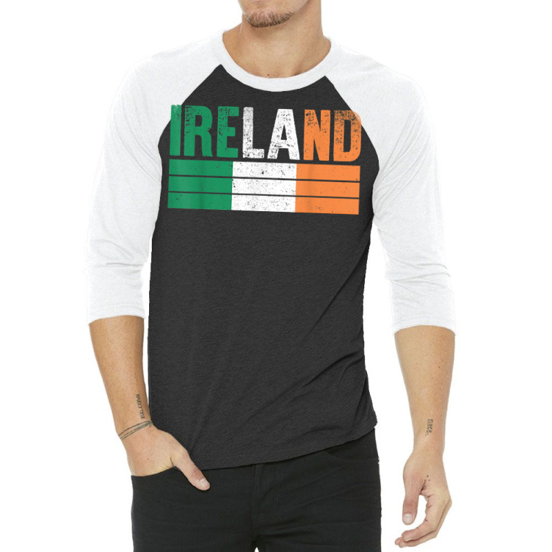 Vintage Ireland Flag Irish St Patrick Day Mens Wom 3/4 Sleeve Shirt | Artistshot