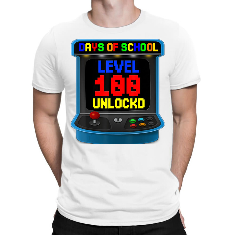 Level 100 Days Of School Unlocked Video Game Arcad T-Shirt by heffopance | Artistshot