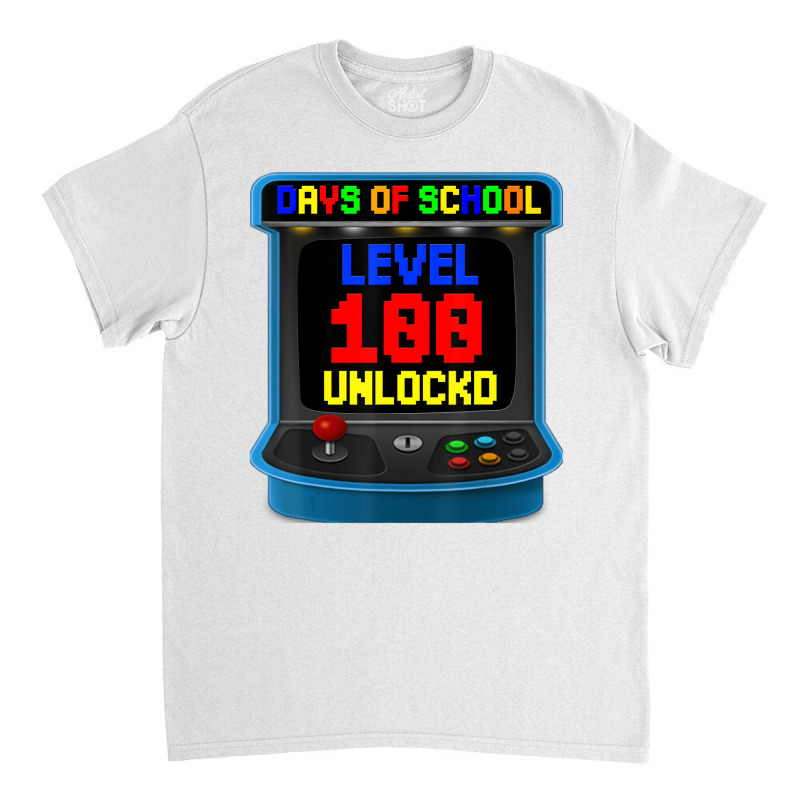 Level 100 Days Of School Unlocked Video Game Arcad Classic T-shirt by heffopance | Artistshot