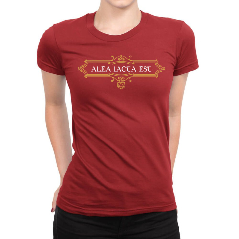 Alea Iacta Est Dice D20 Tabletop Rpg Addict Ladies Fitted T-Shirt by filesphomp | Artistshot