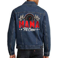 Race Car Birthday Party Racing Family Mama Pit Cre Men Denim Jacket | Artistshot