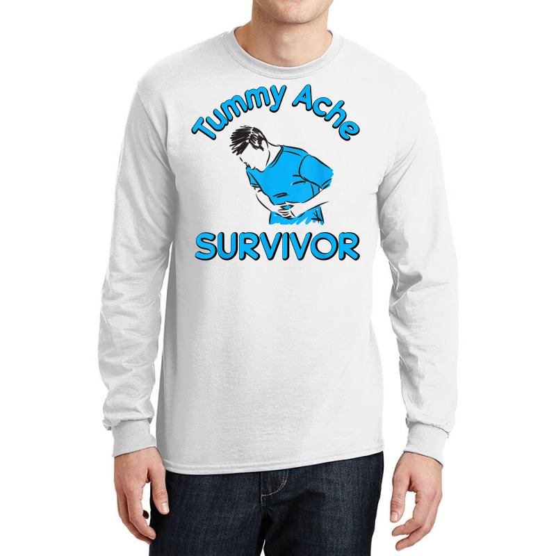 Vintage Tummy Ache Survivor Stomachache Ibs Funny Long Sleeve Shirts | Artistshot