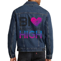 Bisexual Bi Pride Flag Bi And Probably High T Shir Men Denim Jacket | Artistshot