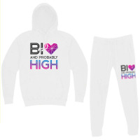 Bisexual Bi Pride Flag Bi And Probably High T Shir Hoodie & Jogger Set | Artistshot